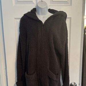 Barefoot dreams Cozy chic charcoal, gray Fleece sweater/jacket